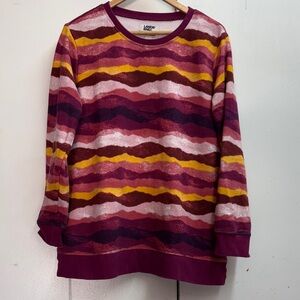 Lands' End Women's Colorful Striped Sweatshirt